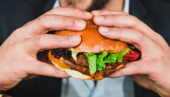 burger in hands